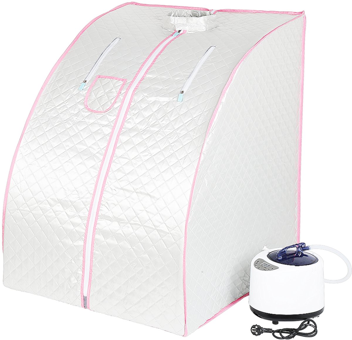 Draagbare 1,8" stoomsauna, afslankende sauna, stoomcabine, gewichtsverliestherapie, 1000W, zilver thumbnail 5