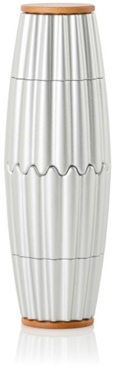 AdHoc Peper- en Zoutmolen Set MagTwo - Magnetisch 2-in-1 - Keramisch Maalwerk - Bamboe/Zilver