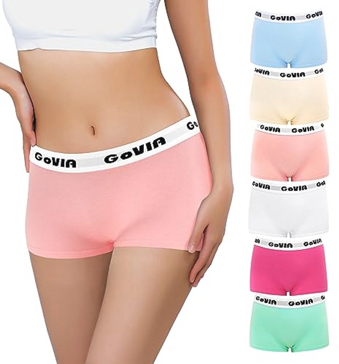 Set van 6 Katoenen Boxershorts voor Dames - Zachte en Ademend Ondergoed