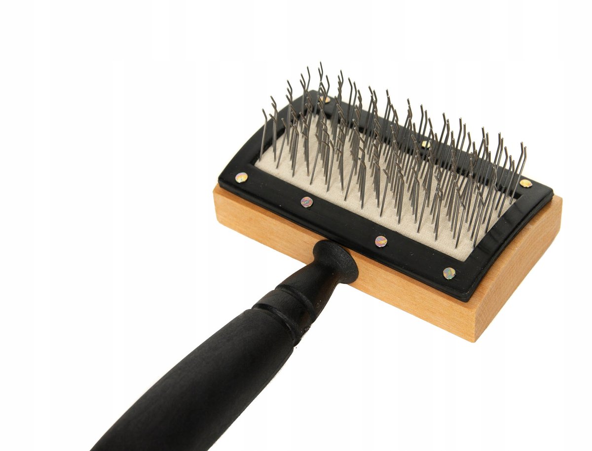 Houten Hondentrimborstel met Staalborstels - 16,5cm