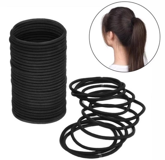 40 élastiques à cheveux | Bandes de caoutchouc à Cheveux | Noir