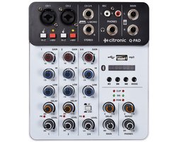 Citronic Q-PAD mini mengpaneel 2 mono-ingangen met USB-audiointerface en bluetooth