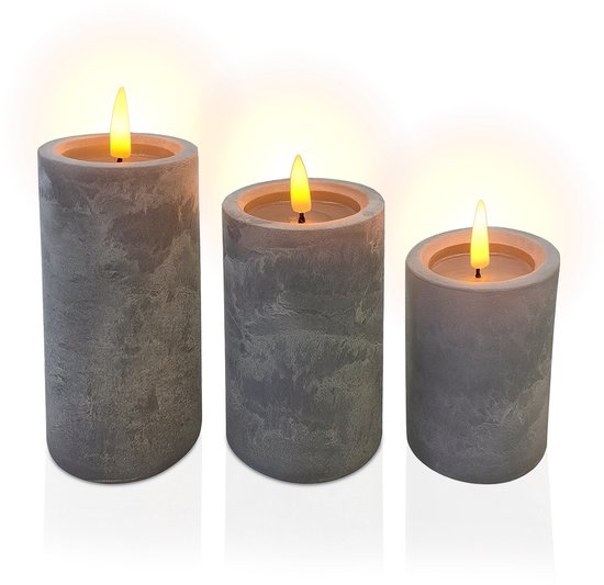 LED kaarsen - set van 3 - met flikkerende vlam
