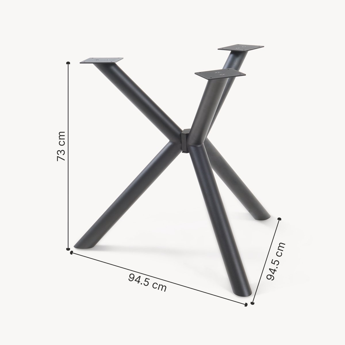 en.casa Tafelonderstel Viserinna spider poot 95x95x73 cm zwart [en.casa]
