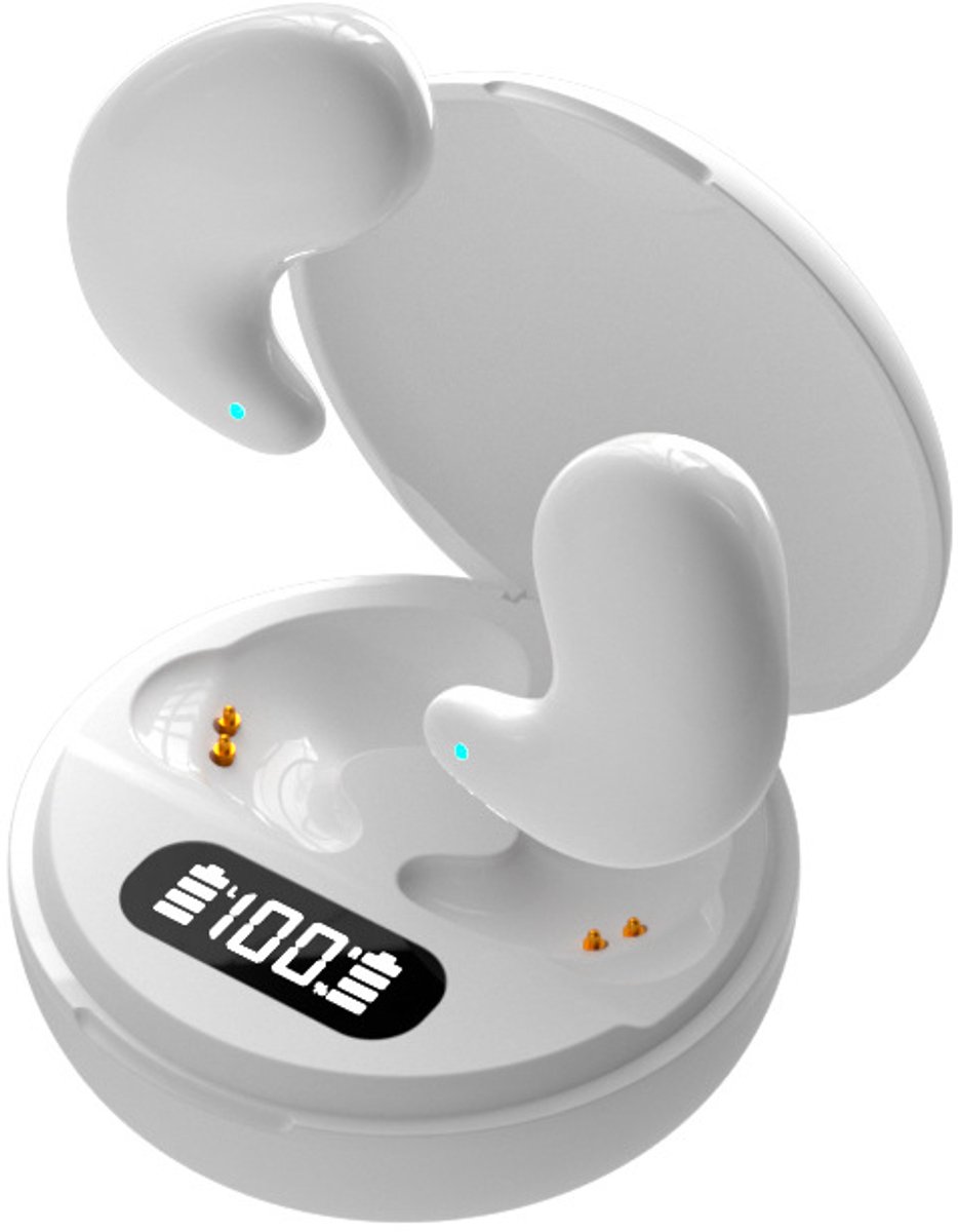 De Beste Gadgets Invisible Sleep Earbuds – Draadloze Bluetooth 5.4 Slaap Oordopjes | Comfortabel, Geluidsisolerend & Onzichtbaar | Ideaal voor Zijslapers – 24 Uur Speeltijd - Wit