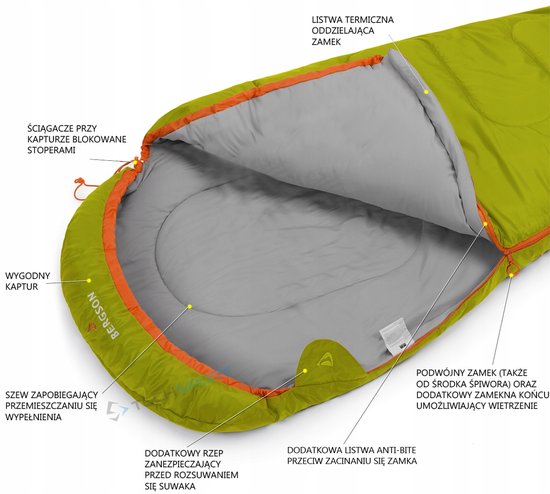 Bergson Junior 300 Mummieslaapzak Kinderen tot -4°C van BERGSON — afbeelding 3
