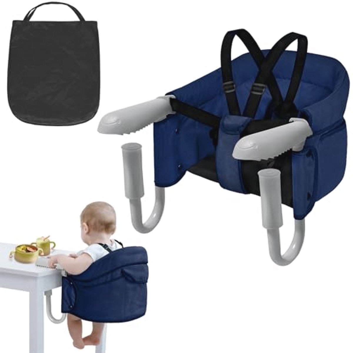 Opvouwbaar Babyzitje met Antislip Klemmen - Geschikt voor Tafel 2-8 cm