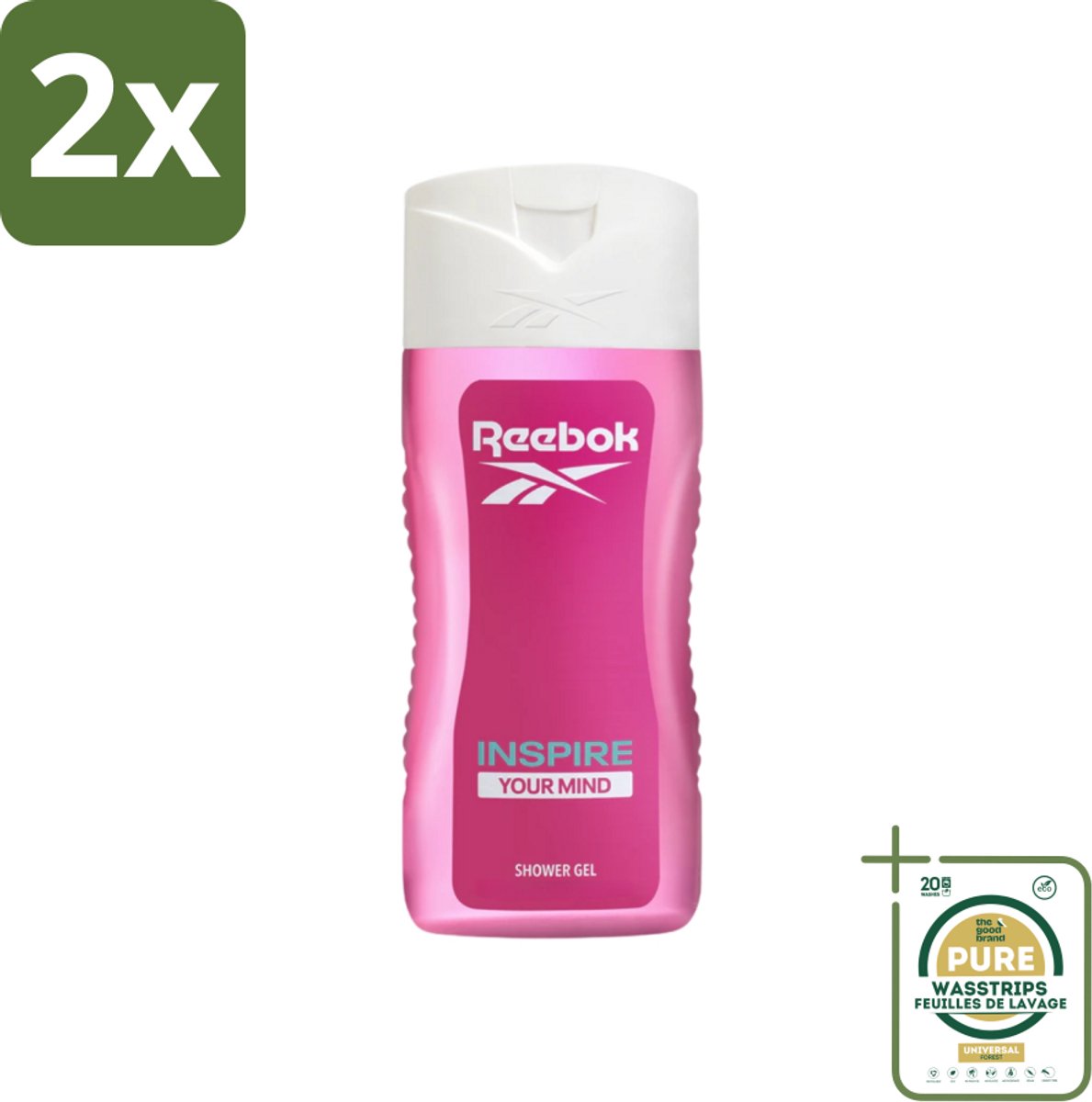 Reebok - Inspire Your Mind - Douchegel - 400 ml - Voordeelverpakking - 2 stuks - Verfrissend - Lavendel