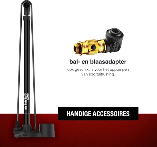 Lezyne Macro HP Floor Drive - Hoge druk fietspomp - Fietspomp met analoge drukmeter - Presta en Schrader ventielen - Staal - Zwart van Lezyne — afbeelding 2