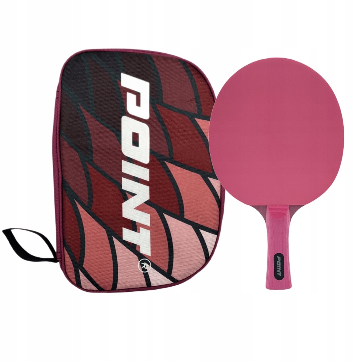POINT Rose Tafeltennisset: Racket & Schoffels - Roze/Rood