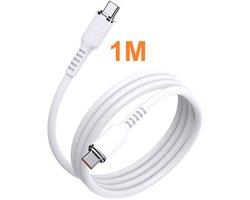 Ntech USB C Kabel 1m – usb c naar usb c 60W kabel geschikt voor Apple CarPlay, Powerbanks, Auto Accessories /Samsung A56/ A36/A26/S25 Ultra/S25 FE/A17/A16/ Tab A11 Plus / S24 Ultra / S24 FE / iPhone 17 / 17 Pro / 15 / 15 Pro / 16 / 16 Pro Max