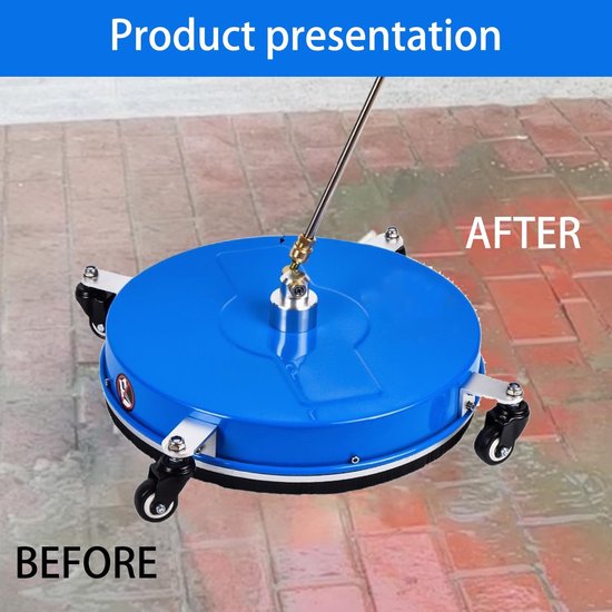 High Pressure Washer - Surface Cleaner - 46 cm - RVS - Snelle Koppeling - 2 Verlengstangen - Accessoires voor Hogedrukreiniger — afbeelding 4