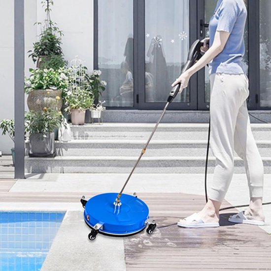 High Pressure Washer - Surface Cleaner - 46 cm - RVS - Snelle Koppeling - 2 Verlengstangen - Accessoires voor Hogedrukreiniger — afbeelding 2