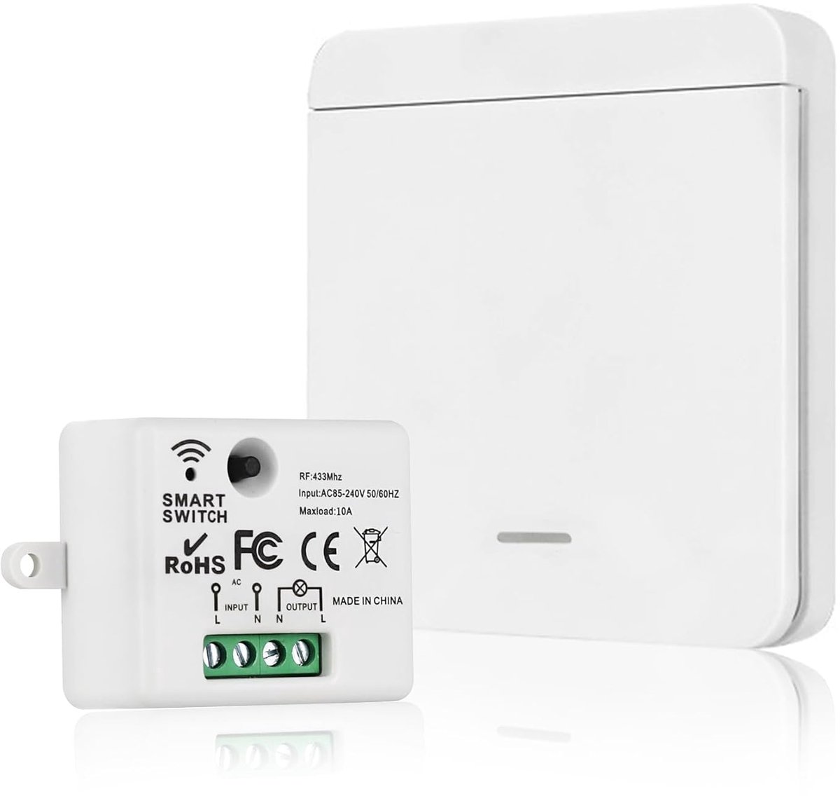 Wireless lichtschakelaar set - draadloze schakelaar - licht 230V - geen bedrading vereist - ontvanger inbegrepen