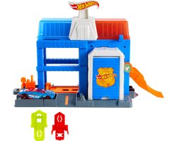 Coffret de jeu Hot Wheels City Centre Tour de police - Avec voiture de police en métal