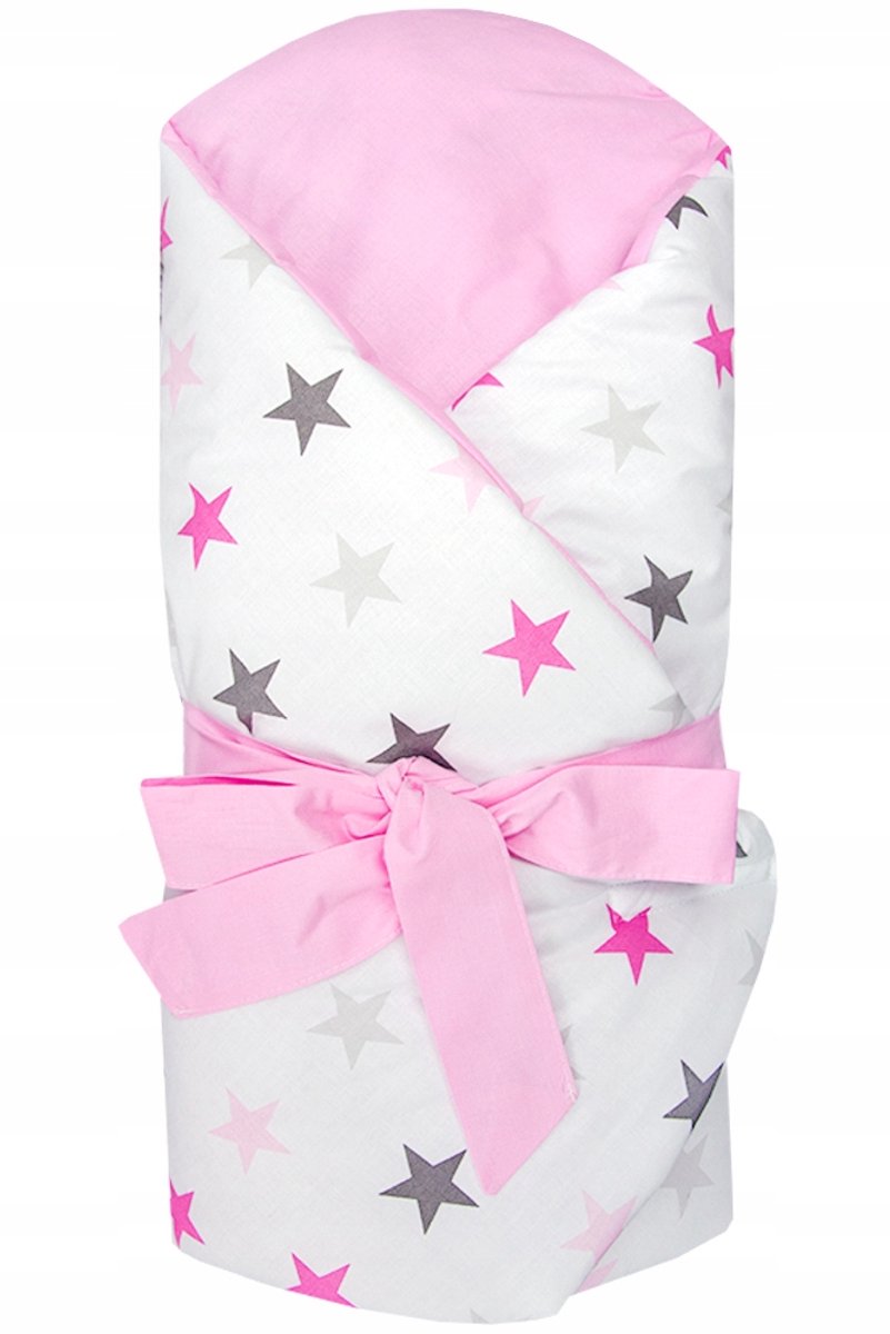 Babynestje 80x80 cm - Verstevigg met Kokos, Katoen, Sterren Roze