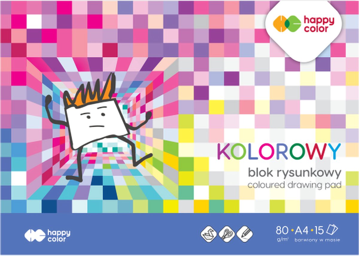 Happy Color – Tekeningblok – A4/15 vel – Gekleurd – 80 g/m²