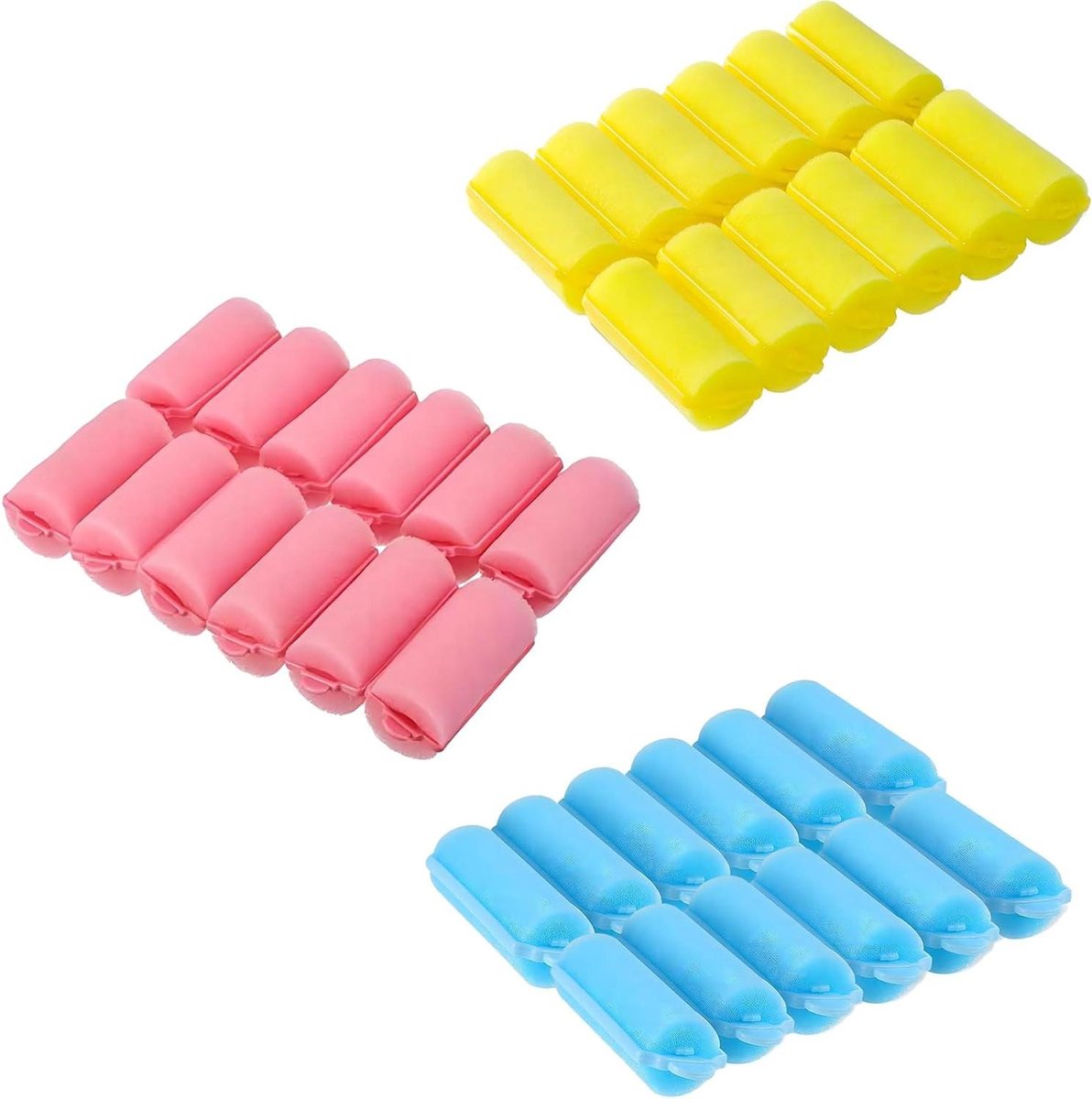 CSGoods - Schuimspons Haarrollers 36 Stuks Zacht Krulspelden Flexibele Sponskrulspelden Mini Schuim Haarstyling Doe-het-zelf Krulgereedschap Vrouwen Kinderen Roze - 20mm
