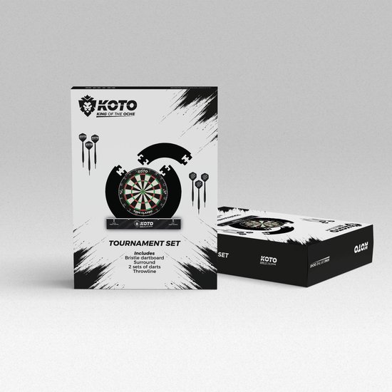 KOTO Tournament Set Rood, DartSet, Officiële Standaard, Sisal Dartbord & Dartpijlen & Surround van KOTO — afbeelding 3