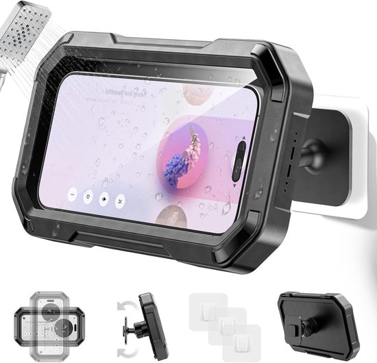 CSGoods - Waterdichte Douche Telefoonhouder met 360° Rotatie, Hoog Aanraakgevoelig Ontwerp en Badkamer Spiegel Accessoires