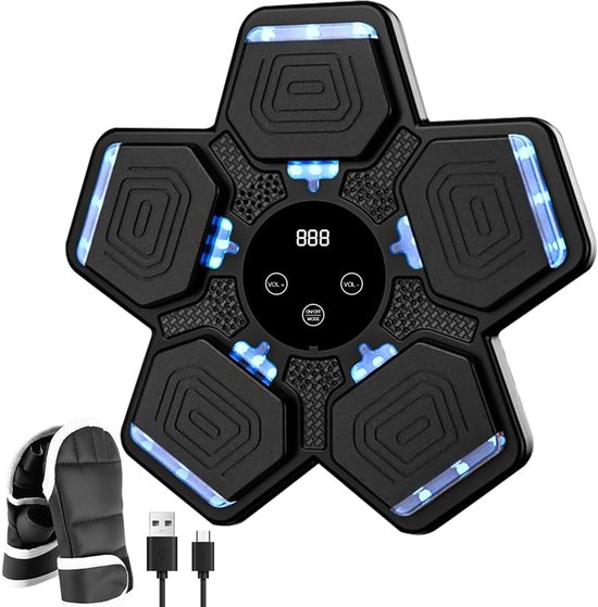 Music Boxing Machine With LED Lights & Bluetooth