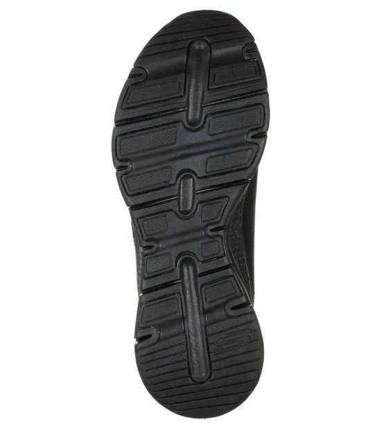 Zool van een zwarte Skechers damessneaker met profiel.