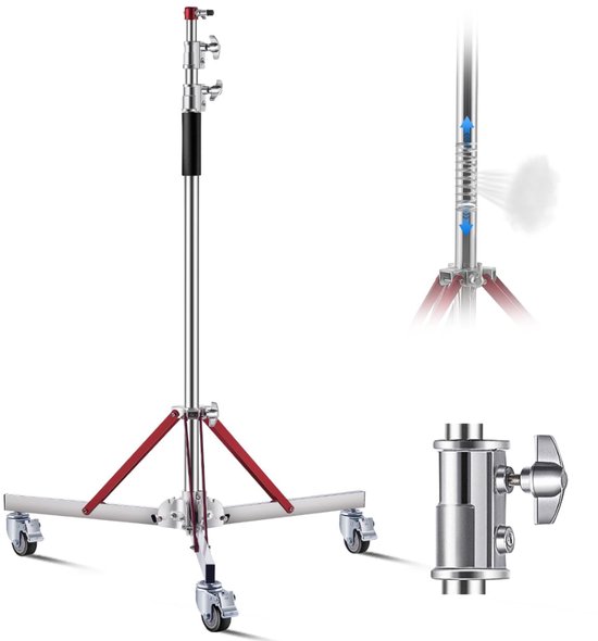 Projector Statief Verstelbaar 146-298 cm – Robuust Beamer Statief met 360° Wielen, Draagkracht 20 kg