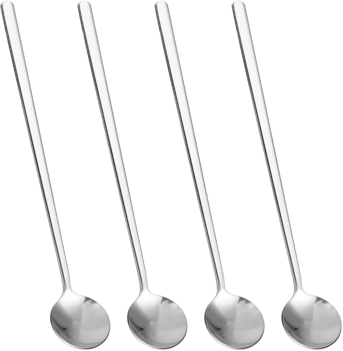 Koffielepels van Roestvrij Staal - 4 Stuks - 6.7 Inch Lange Handgreep - Zilver