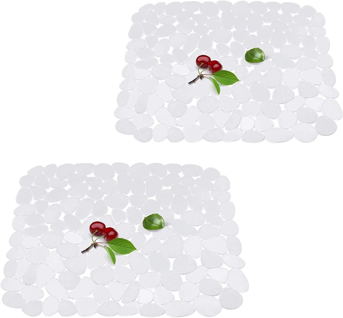 Top-Spring Keuken Spoelbak Beschermmat - Pebble Draining Mat - 30 * 40 cm - 2 Stuks - Duidelijk
