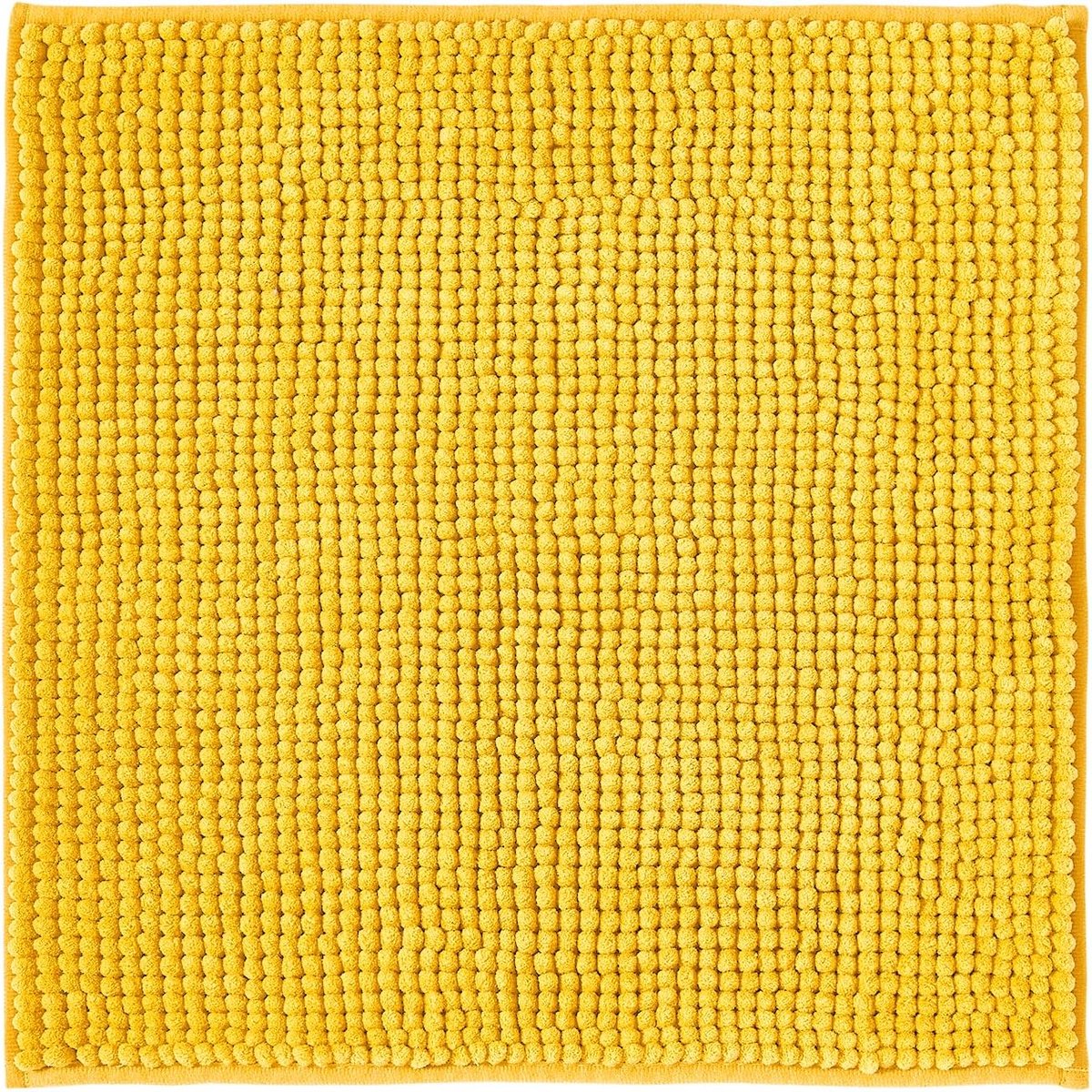 Badmat - 45 x 45 cm (Vierkant) - Polyester - Anti-Slip - Super absorberend - machinewasbaar - Kleur : Geel