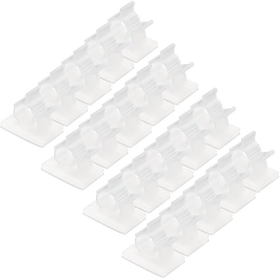 Mini klittenband kabelhouder zelfklevend - Afmetingen: 90 x 24 mm Kleur: Zwart Aantal: 6 stuks