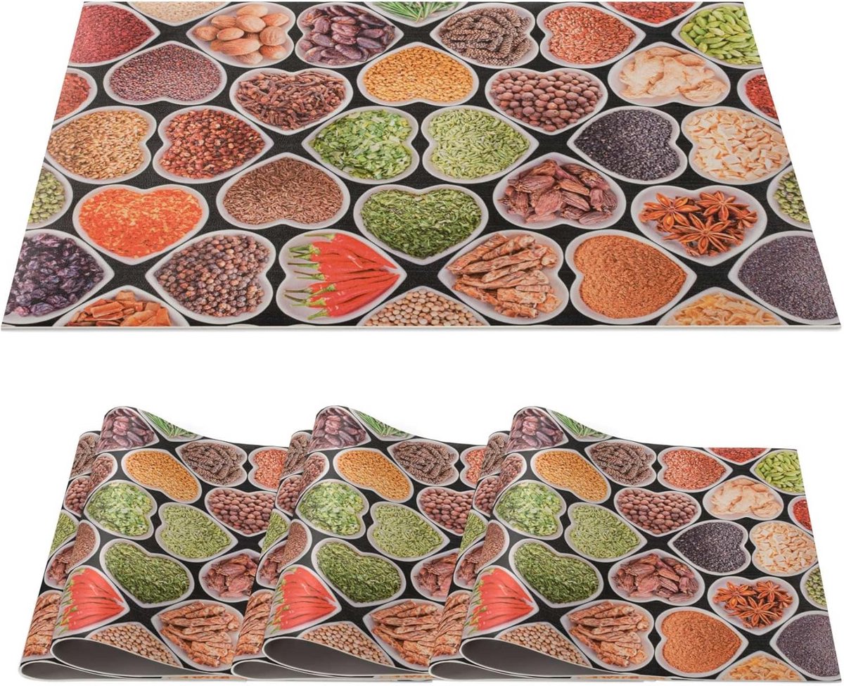 Set Wegwerp PVC Placemats 30x45 cm Afwasbaar Antislip en Hittebestendig Set van 6