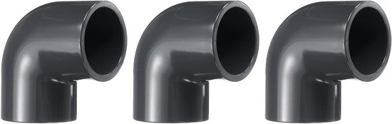 Foto: Verbindingsstukken pvc buis pvc verbindingen set van 3 90 graden meubels en sanitair pvc buis accessoires 2 54 cm waterleidingen voor buizensystemen grijs