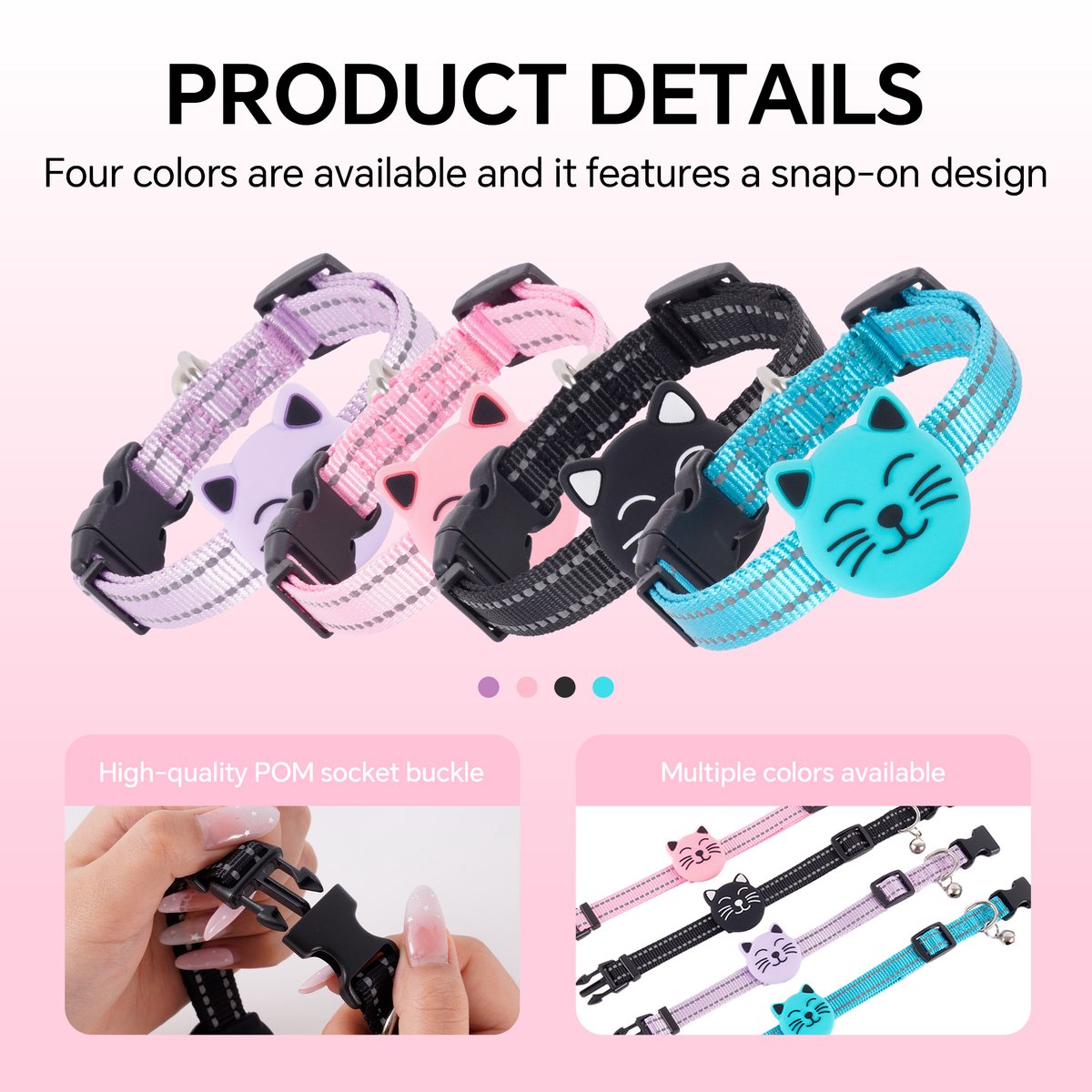 GPS KattenTracker - Zonder Maandelijkse Kosten - Werkt Met iOS - IP68 Waterdicht - CR2032 Batterij (1+ Jaar) - Verstelbare Nylon Halsband - Halsomtrek 28-39 cm - Zwart thumbnail 8