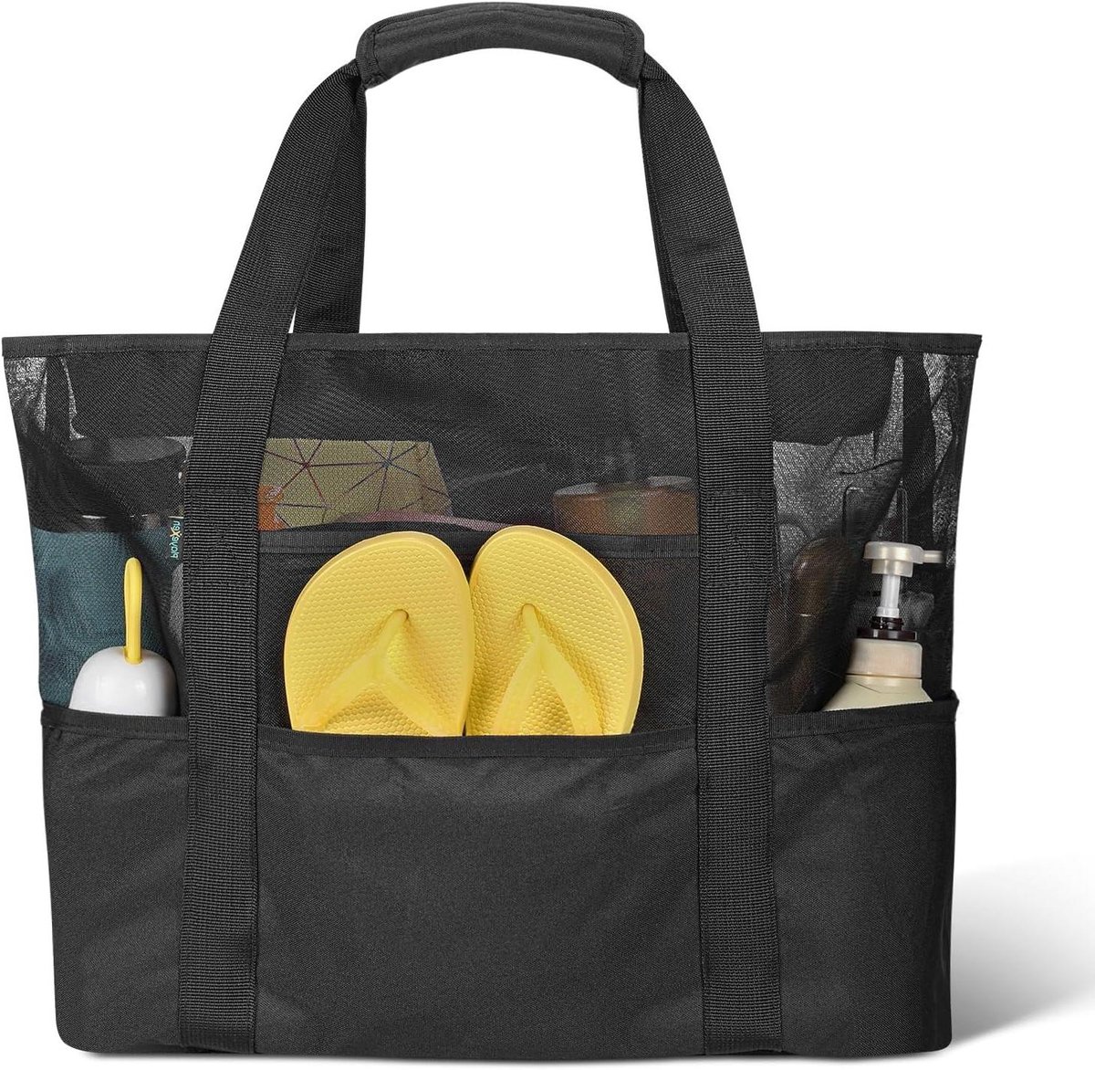 Grote Strandtas - Familie Saunatas Opvouwbaar - Licht Zwemtas Badtas - Schoudertas Strand Zwembad Sportschool - 47 x 20,5 x 34,5 cm - Dames - XXL - Ritssluiting - Veelzijdig - Reistas - Geschikt voor Strand/zomer.