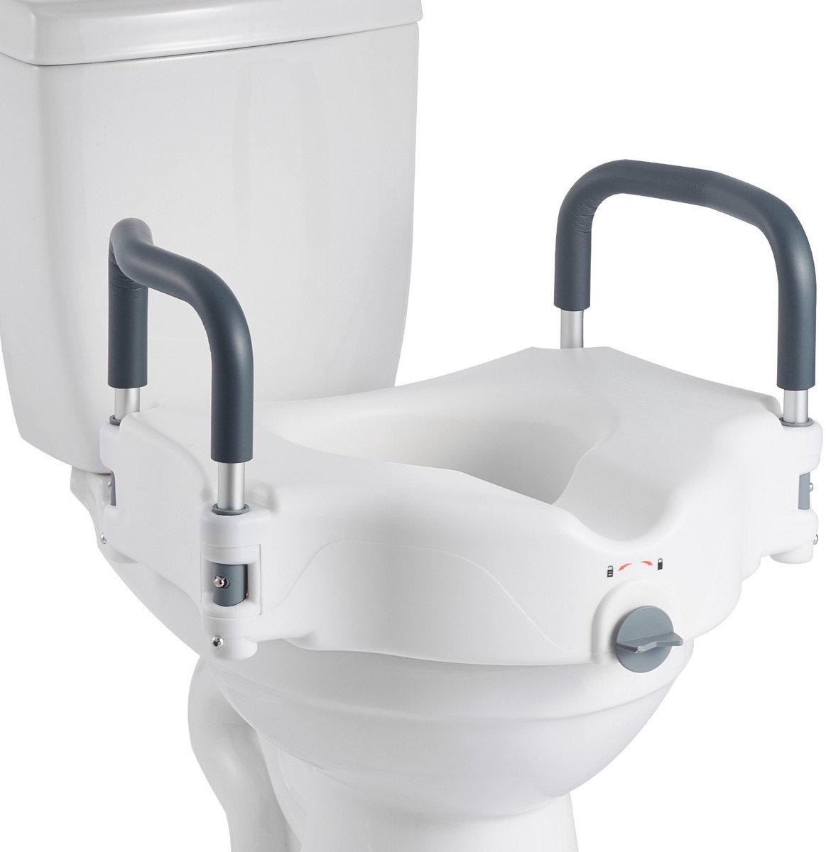 Toiletverhoger / Toiletbrilverhoger - Met Gewatteerde Armleuningen - Verhoging 12,7 cm - Draagvermogen 136 kg - Geschikt Voor Senioren En Zwangerschap