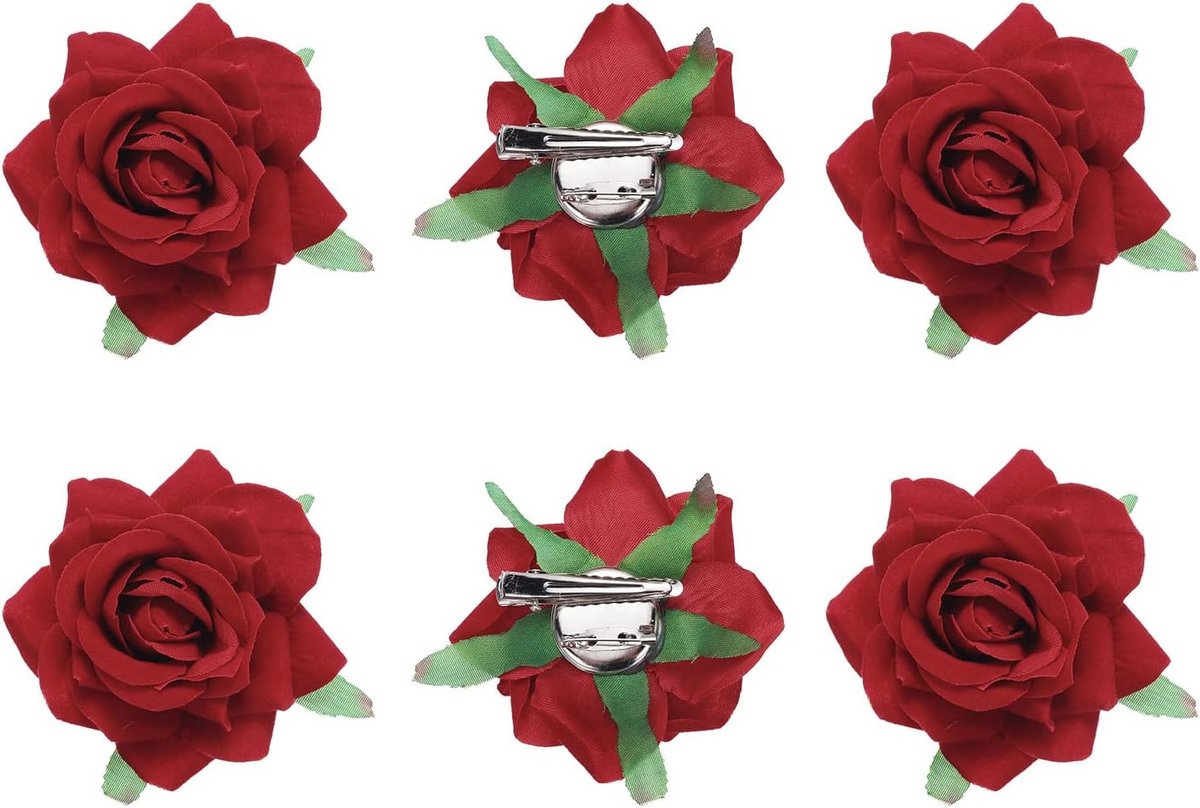 6x Roze Haarspeldjes met Bloemvorm - Mooie Bloemen Haaraccessoire voor Vrouwen