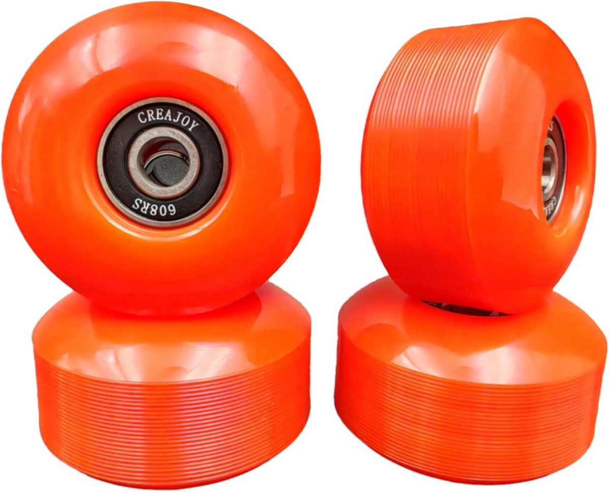 Skateboard Wielen Set 52mm 95a Inclusief Pro Lagers Oranje