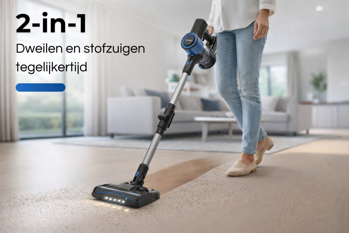 MYBOT E6 Advanced - Steelstofzuiger met Dweilfunctie - 250W - 20Kpa - 3 Zuigniveaus - Vacuum Cleaner - Steelstofzuiger Draadloos - Zonder Zak - Op Accu — afbeelding 5