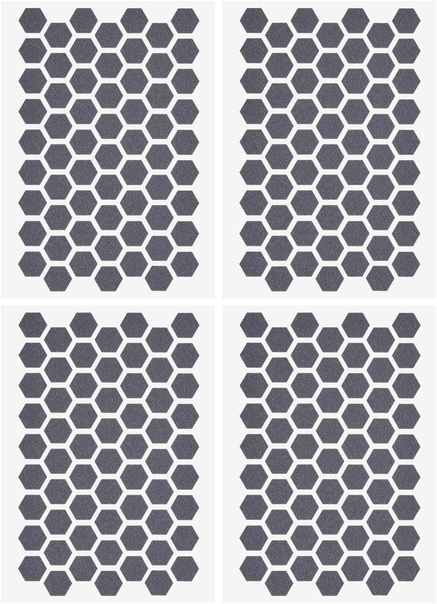 Universele Telefoongriptapes - Anti-Slip Patches voor Telefoon - Voor Smartphone en Tablet - Voorgesneden Grijs - Zeshoekig Design - Set van 4 Stuks.