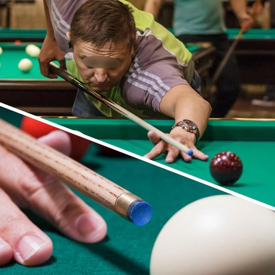 Pool- en snookerkeu Keupunten Set - 50 stuks - 10 mm Poolkeupunten - Blauw - Vervangende keu punten - Plastic opbergdoos - Nauwkeurige slagen - Geschikt voor Pool en Snooker - Diamantpatroon — afbeelding 3