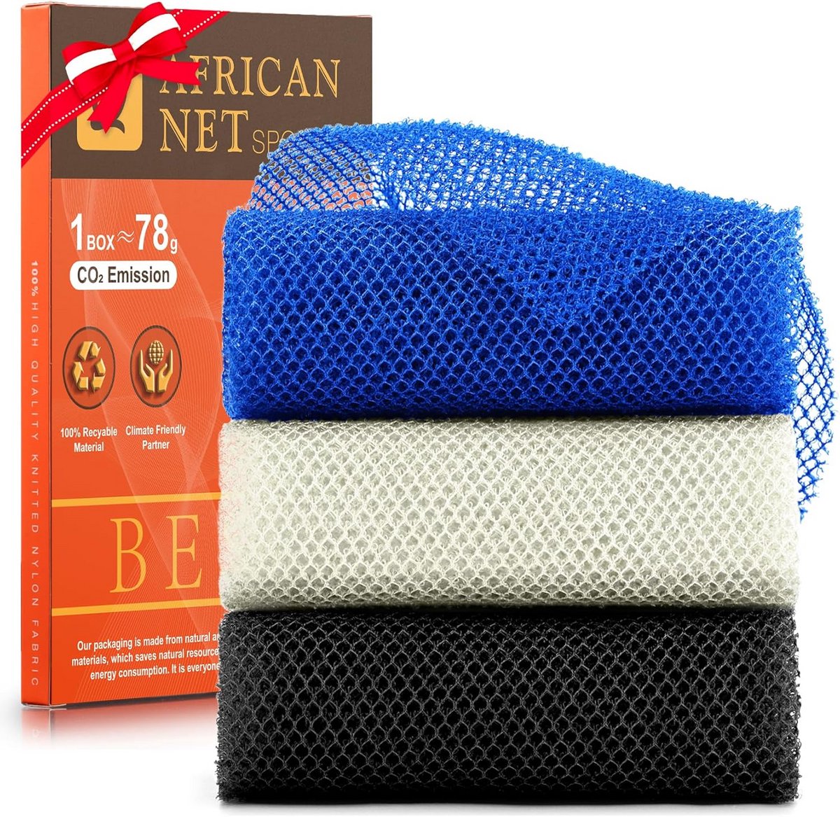 Set van 3 Lange Exfoliërende Douche Schuurborstels voor Rug en Lichaam