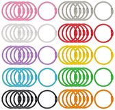 Ringbanden - 60 Stuks - Klikringen - Metaal - Sleutelhanger - DIY Sleutelhanger - Bindring - Flashcard Ringen - Kleurrijke metalen boekringen - Gordijnringen - Geschikt voor het ordenen en inbinden van losse kaarten en fotoalbums - 30mm - 10 Kleuren
