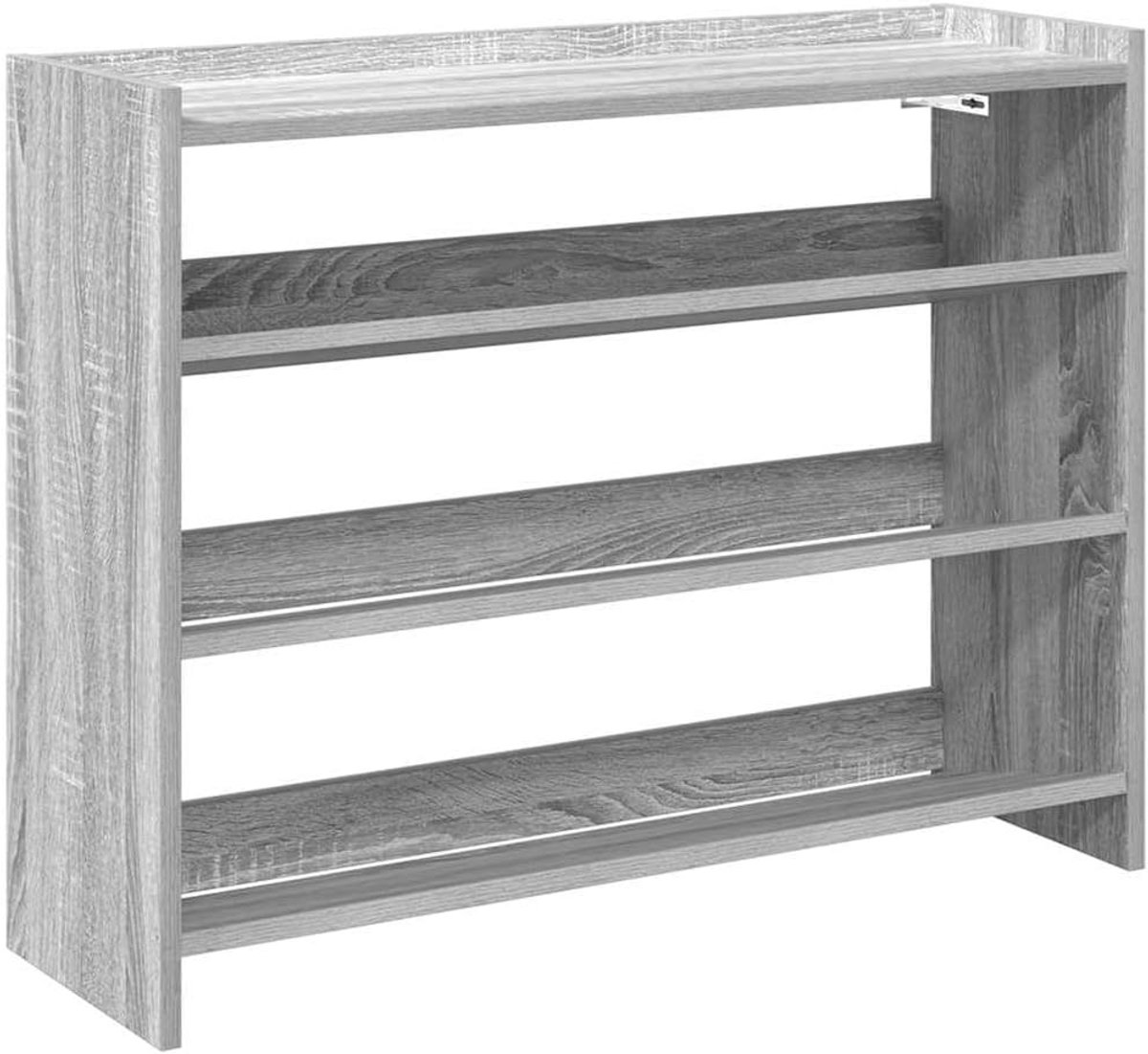 Houten Schoenenrek met Opbergruimte 80x25x62cm Sonoma Eiken Kleur
