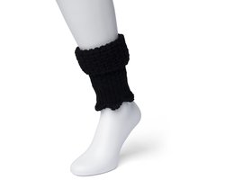 Bonnie Doon Honeycomb Boot Top Dames Zwart - Korte Beenwarmer - Honinggraatmotief - Heerlijk warm - Boven de Laarzen/Wandelschoenen/Sneakers - Warme Enkels - Wol - Grof Gebreid - Black - BN351789.101