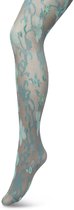 Bonnie Doon Bloemen Panty 60 Denier Grijs Dames maat L/XL - Bloemenprint - Gebloemd - Print - Gladde Naden - Maximaal Draagcomfort - Floral Ornament Tights - Chique Panty - Feestelijk - Grijs/Blauw - Grey - BP221905.235
