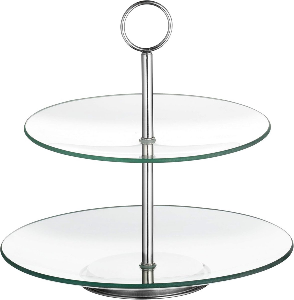Etagère met 2 Lagen van Glas voor Gebak en Snacks