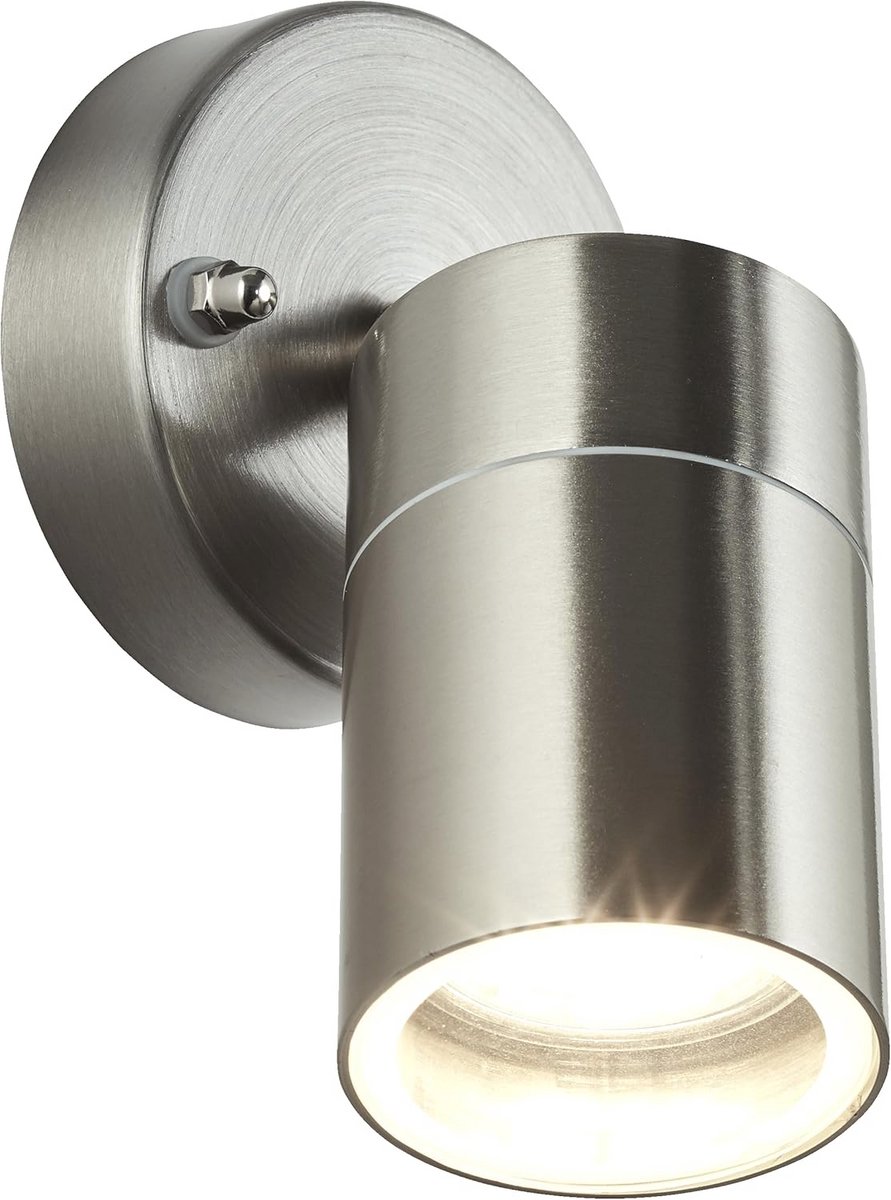 Buitenwandlamp met draaibare kop en glazen regenbescherming - IP44, 14 cm x 9 cm, GU10 fitting