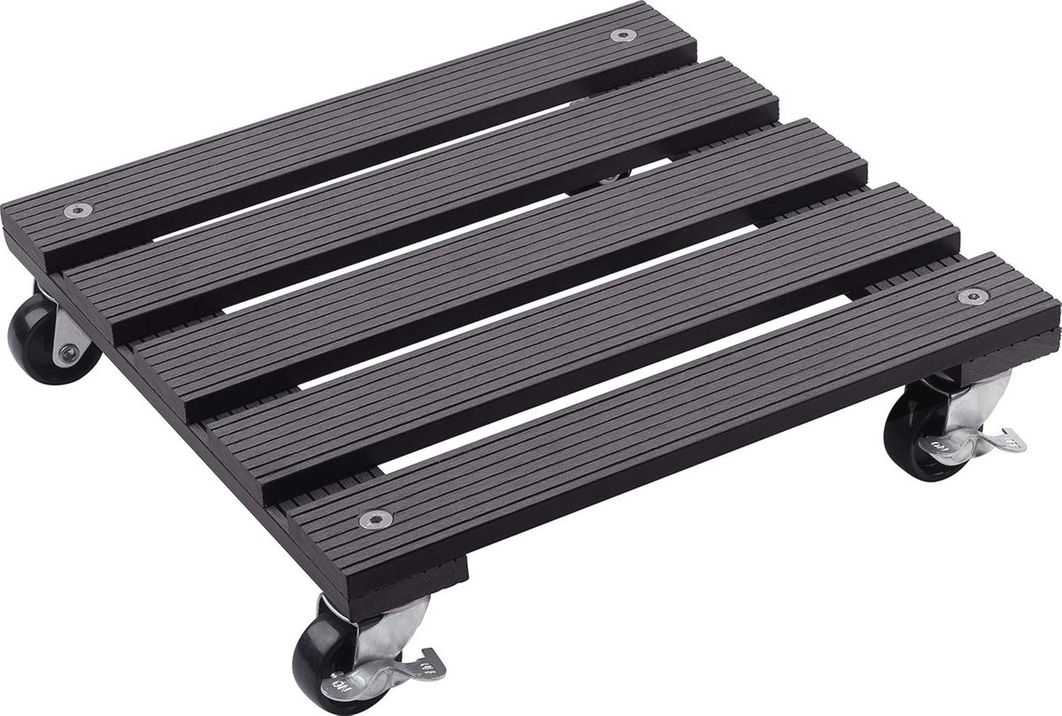 Plantenroller 300 x 300 mm met wieltjes voor binnen en buiten, 60 kg draagkracht, waterbestendig, met vergrendeling