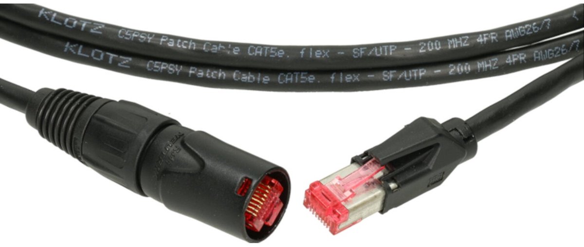 Klotz CP5ER1Y003 CAT5e netwerkkabel met etherCON 3 meter